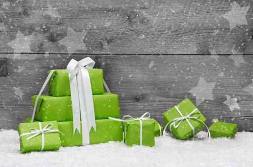 Grüne Geschenke für Weihnachten - Gutschein zum Fest
